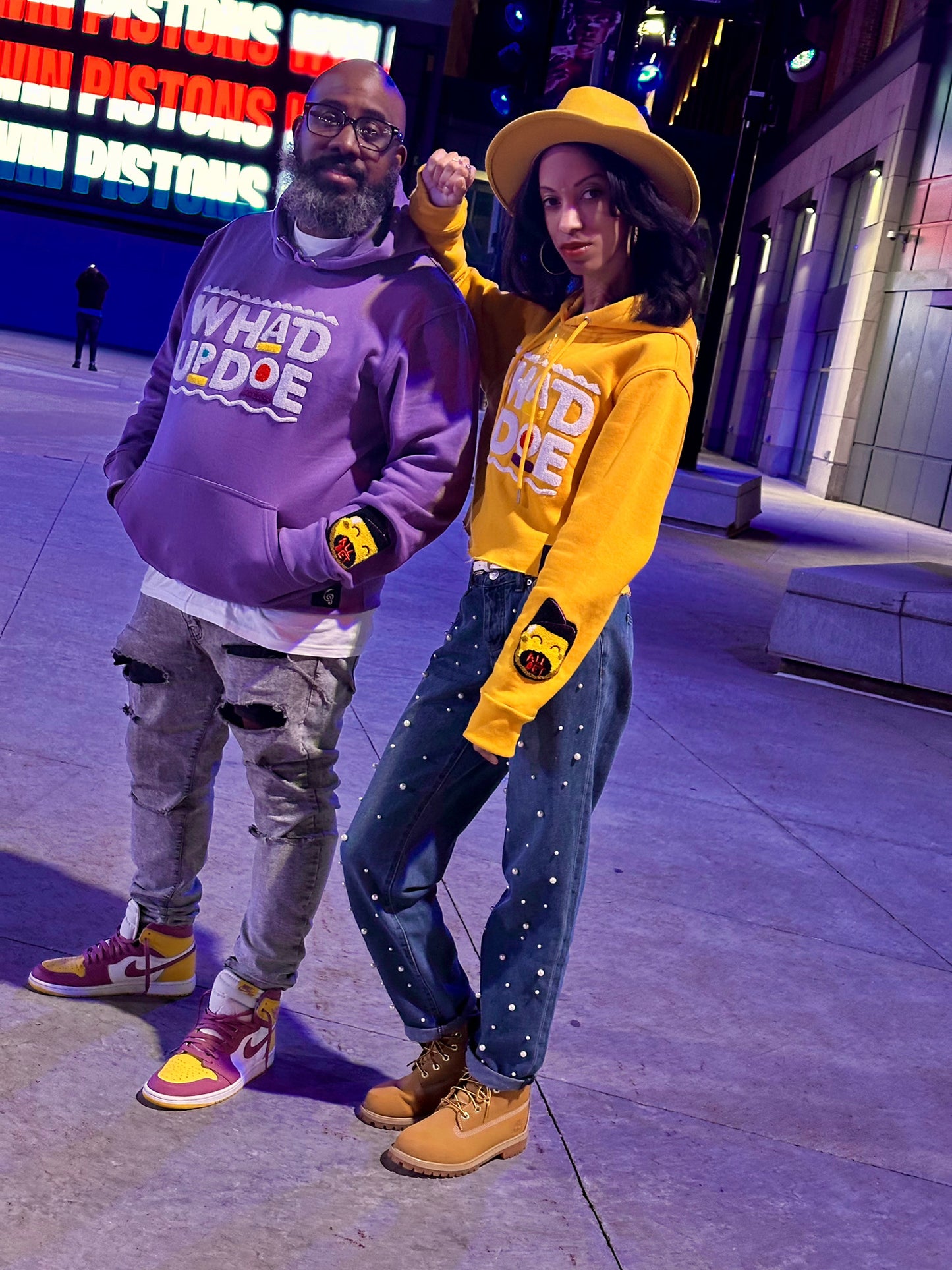 "Whad Up Doe" Purple Chenille Hoodie (made-to-order)