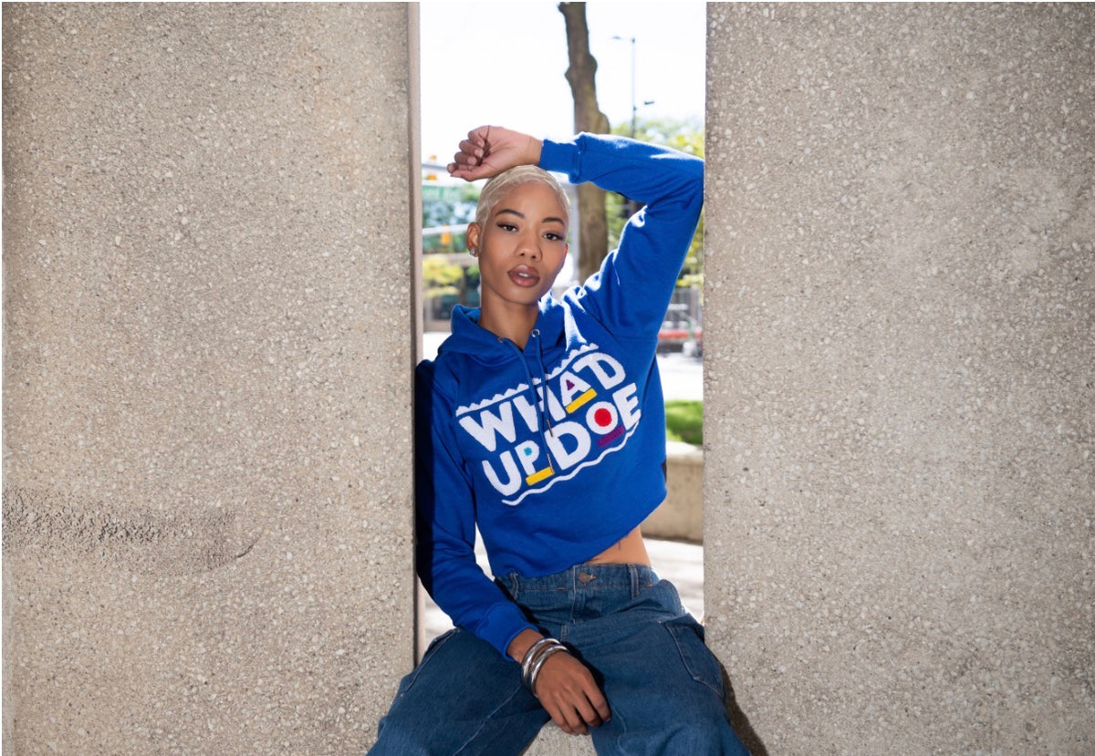"Whad Up Doe" Crop Chenille Hoodie