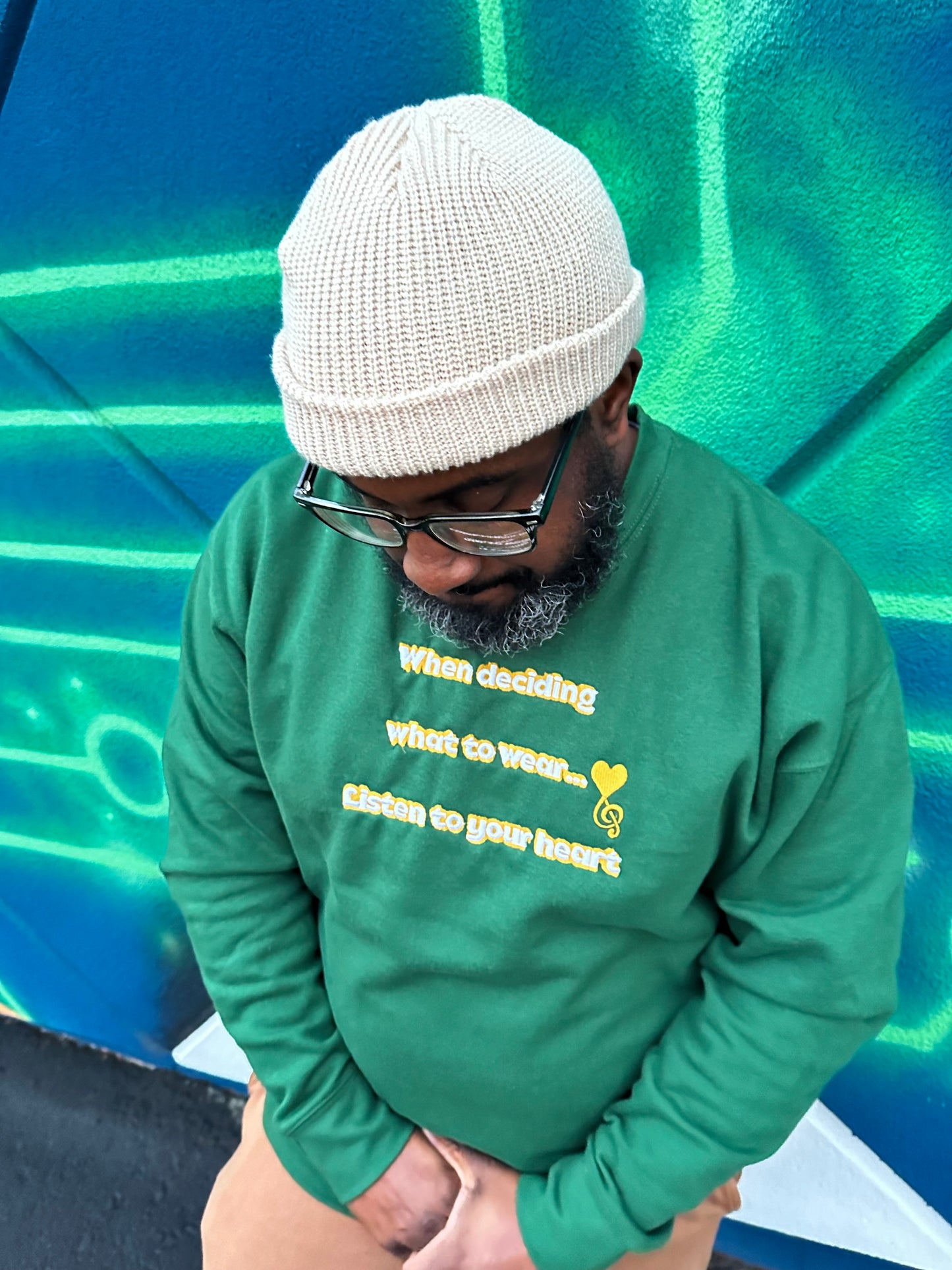 Forest Green Slogan Premium Sweatshirt