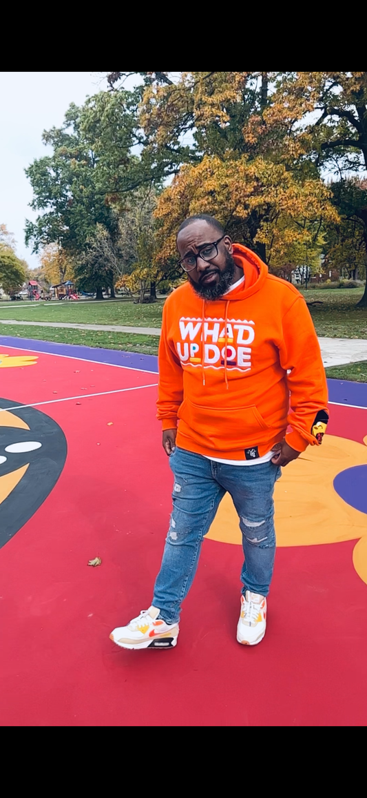 "Whad Up Doe" Orange Chenille Hoodie