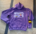 (PreOrder) "Whad Up Doe" Purple Chenille Hoodie