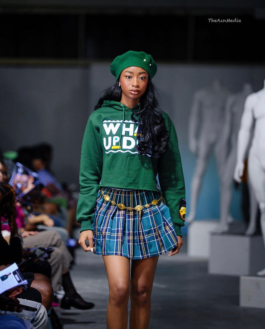 "Whad Up Doe” Green Chenille Hoodie (made-to-order)