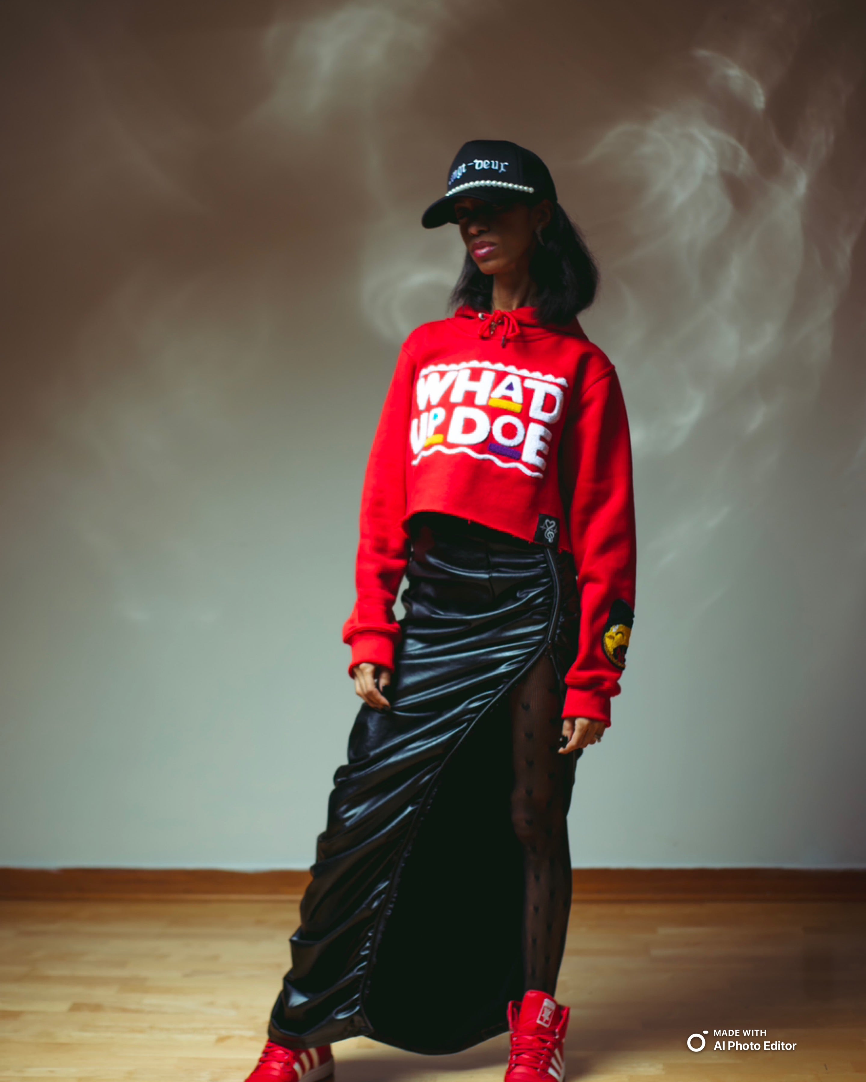 "Whad Up Doe" Crop Chenille Hoodie