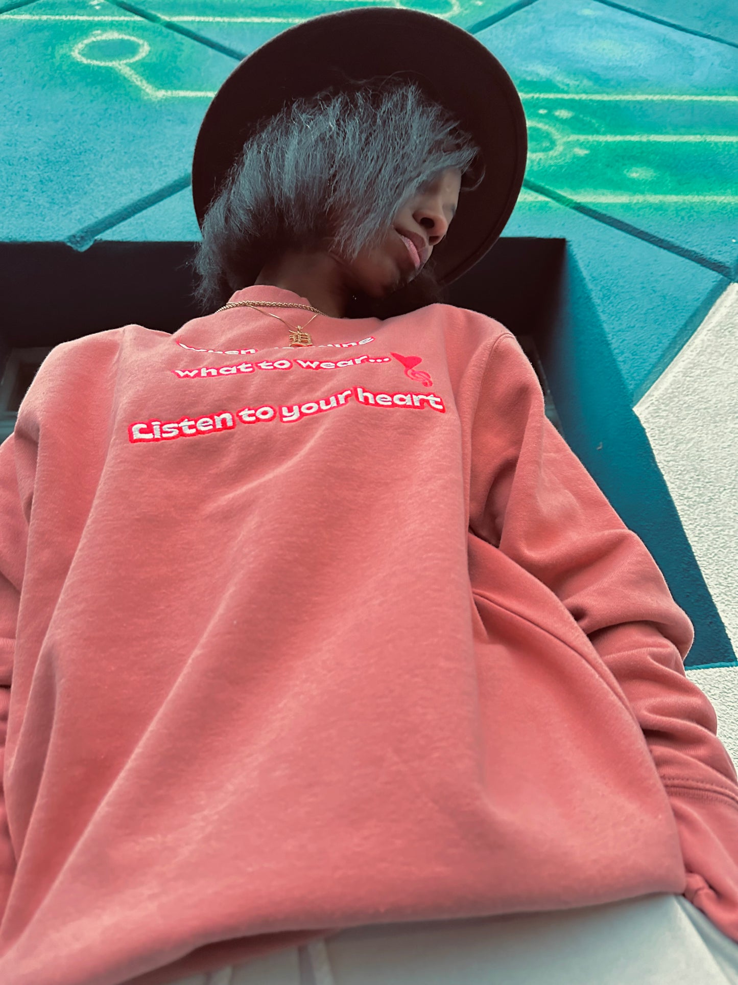 Dusty Rose Slogan Premium Sweatshirt