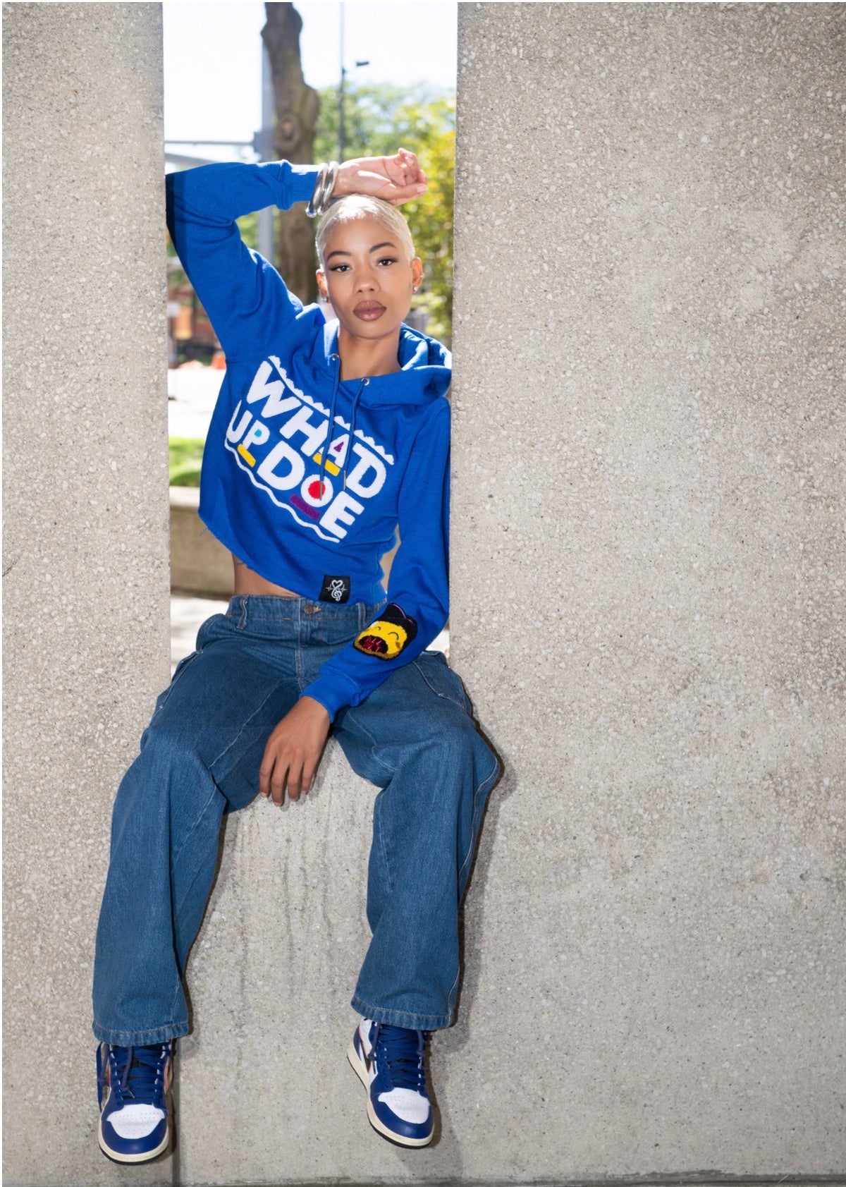 "Whad Up Doe" Crop Chenille Hoodie
