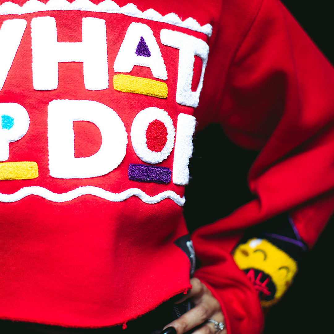 "Whad Up Doe" Crop Chenille Hoodie