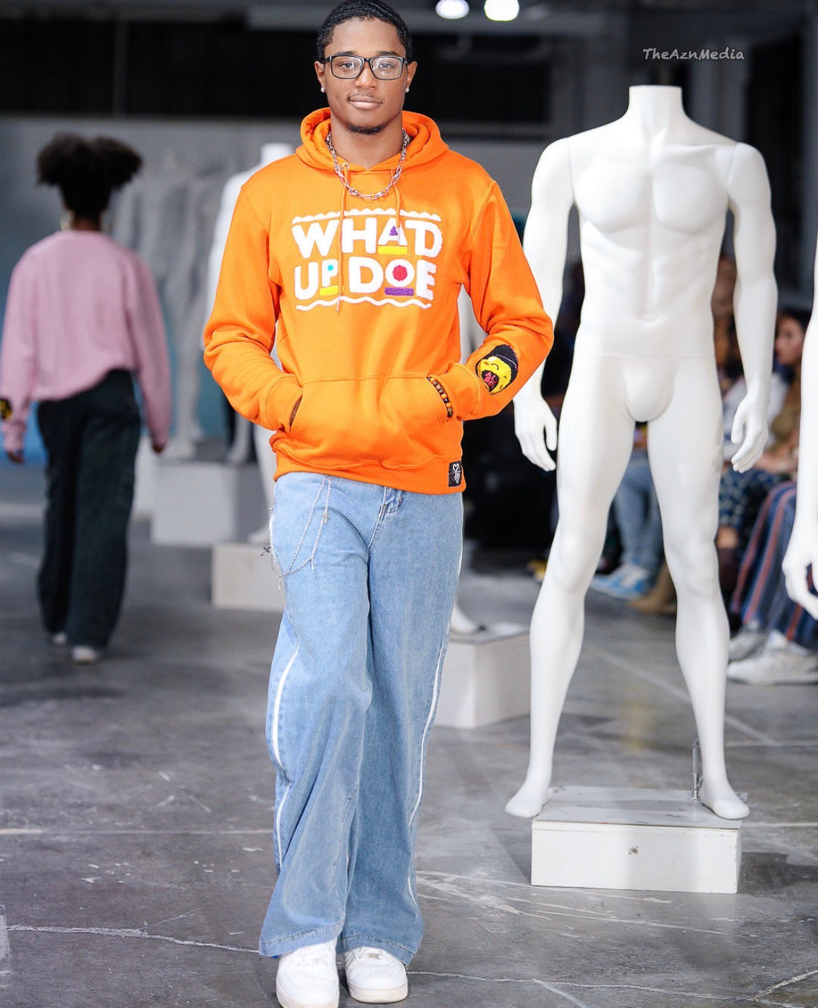 “Whad Up Doe” Orange Hoodie (made-to-order)