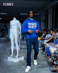 “Whad Up Doe” Royal Blue Chenille Hoodie
