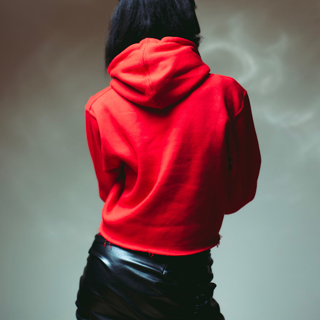 "Whad Up Doe" Crop Chenille Hoodie