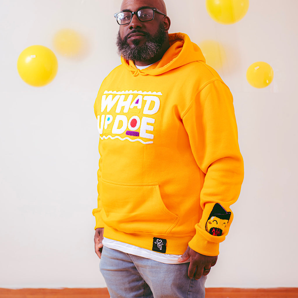“Whad Up Doe" Gold Chenille Hoodie