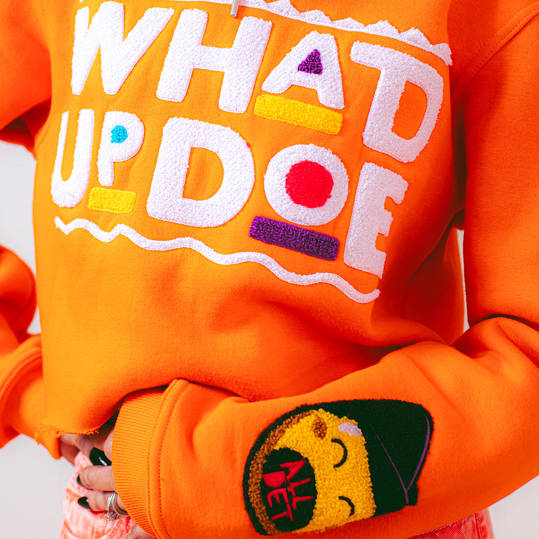 "Whad Up Doe" Crop Chenille Hoodie