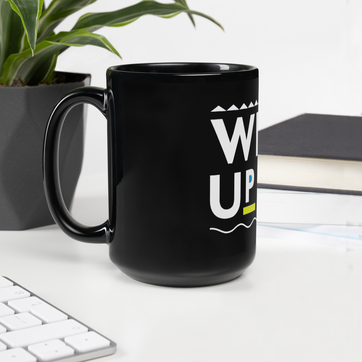 “WhadUpDoe” Black Glossy Mug