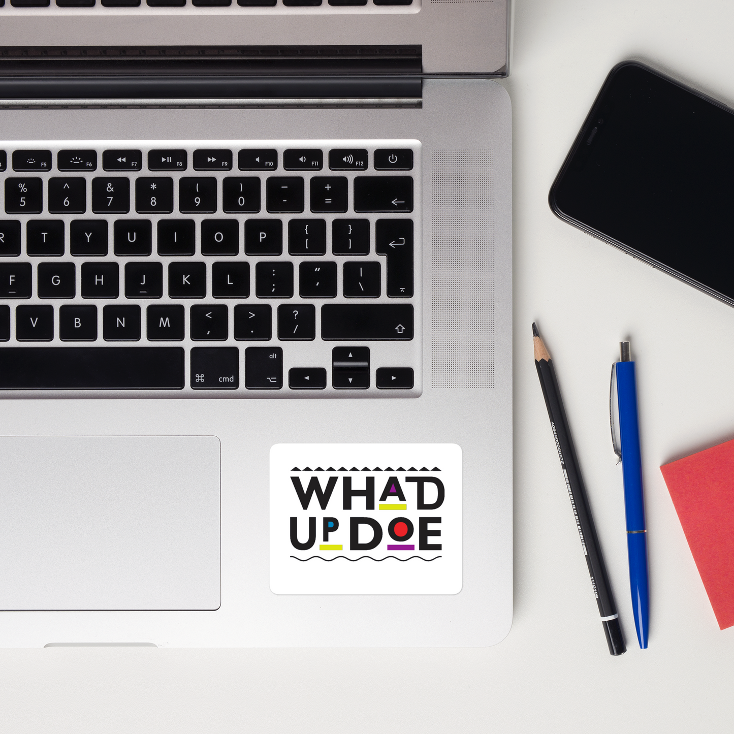 “Whadupdoe” White Bubble-free stickers