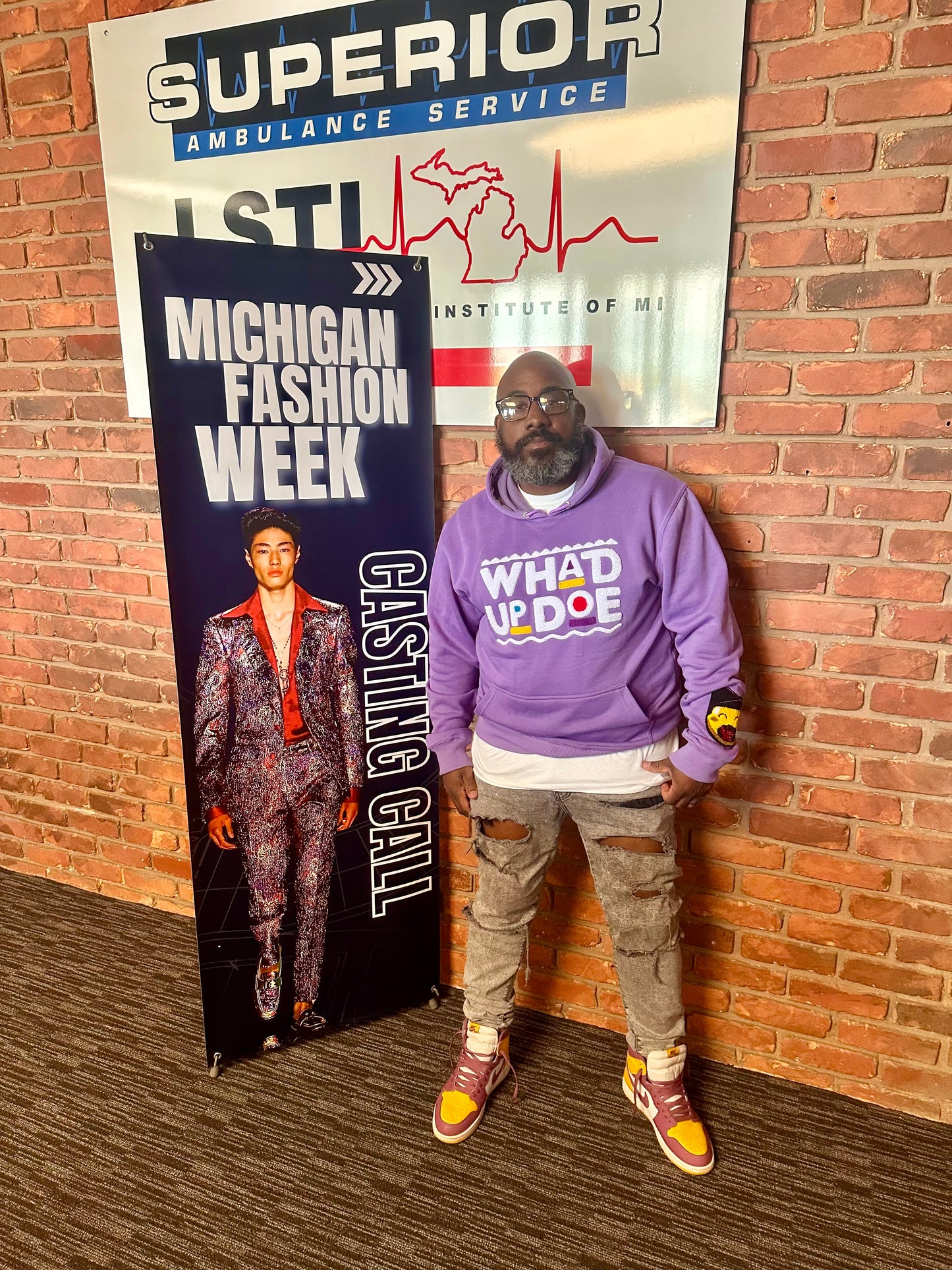 "Whad Up Doe" Purple Chenille Hoodie (made-to-order)