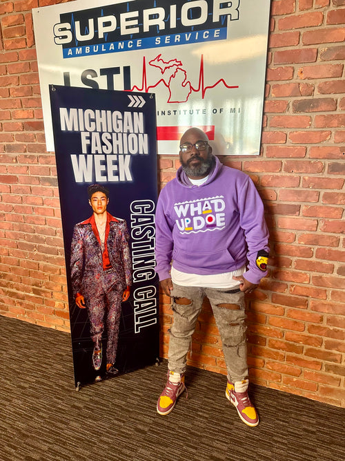 (PreOrder) "Whad Up Doe" Purple Chenille Hoodie