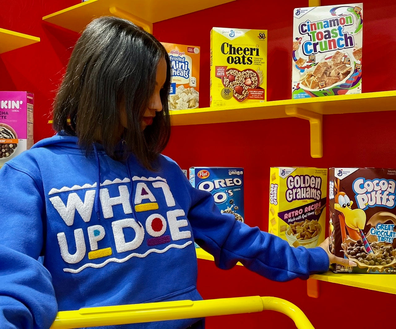 “Whad Up Doe” Royal Blue Chenille Hoodie