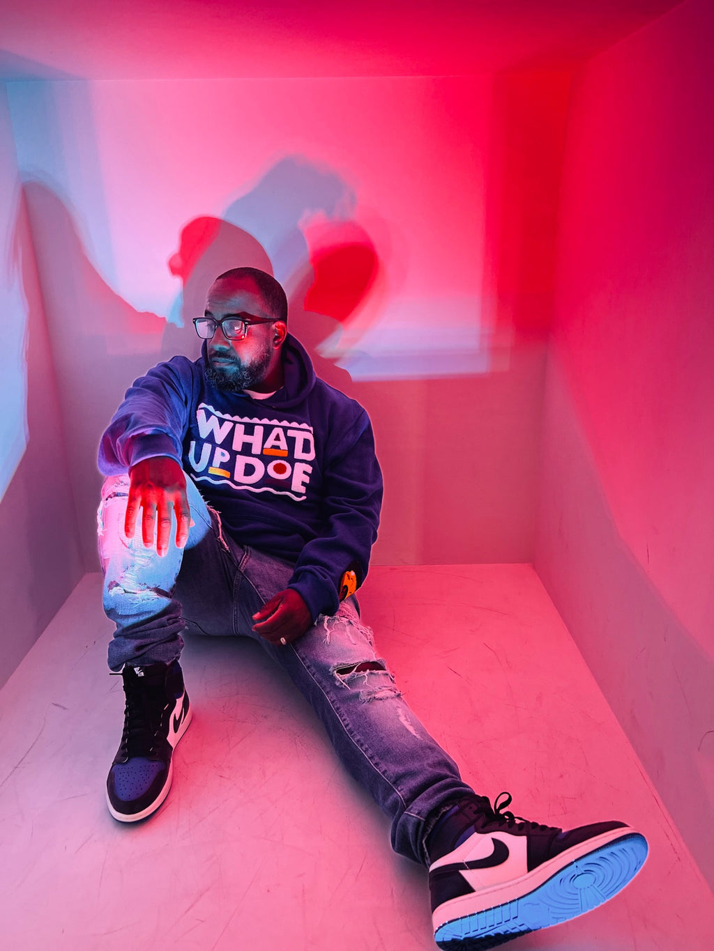 “Whad Up Doe” Royal Blue Chenille Hoodie
