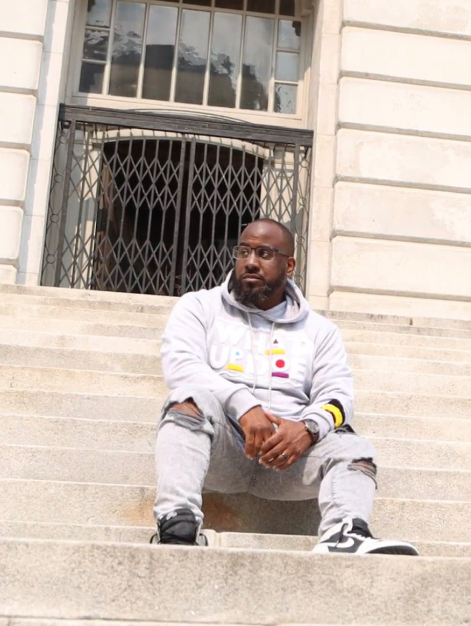 “Whad Up Doe” Grey Chenille Hoodie